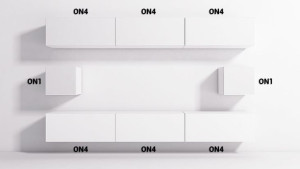 Meblościanka ONYX 11 Góra: Biały / Dół: Czarny