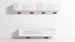 Meblościanka ONYX 2 Biały mat / Front Biały połysk