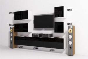 Meblościanka ONYX 9 Biały mat / Front Biały połysk