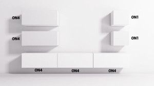 Meblościanka ONYX 9 Góra: Czarny / Dół: Biały