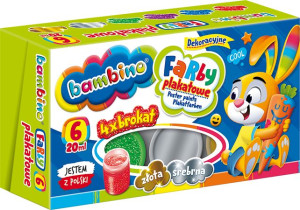 Bambino Farby Plakatowe 6 Kolorów Brokatowe