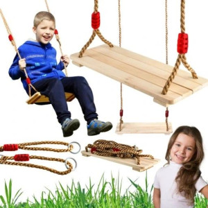 Huśtawka Dla Dzieci Ogrodowa Drewniana Premium Xl