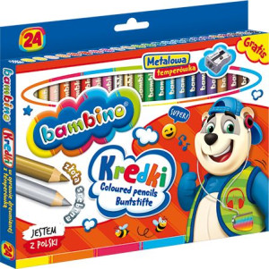 Bambino Kredki Ołówkowe 24 Kolorów + Temperówka