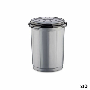 Kosz na Śmieci Szary Plastikowy 35 L (41 x 44 x 43 cm) (10 Sztuk)