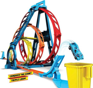 Hot Wheels Track Builder Triple Looping Circuit z 3 POWYSTAWOWY