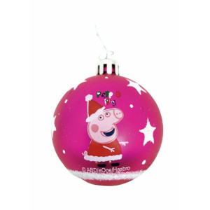 Bombka świąteczna Peppa Pig Cosy corner Fuksja 10 Sztuk Plastikowy (Ø 6 cm)