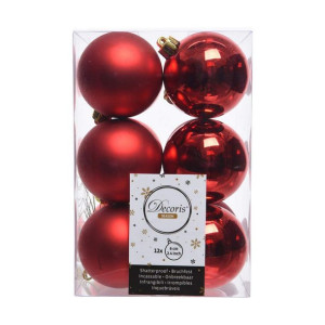 Bombki świąteczne Decoris Czerwony (Ø6 cm)