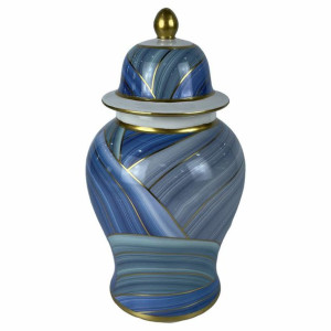 Wazon DKD Home Decor Porcelana Niebieski Nowoczesny (17 x 17 x 31 cm)