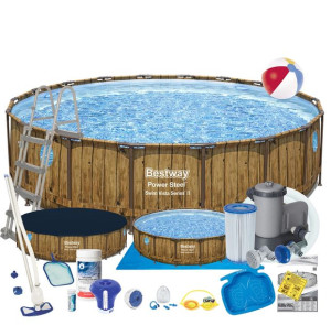 Basen stelażowy deski z oknami 549 x 122 cm BESTWAY nr kat 56977- 21w1