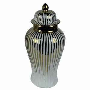 Szkatułka DKD Home Decor Porcelana Złoty Biały Orientalny (16 x 16 x 34 cm)