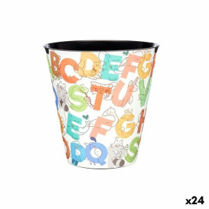 Kosz na Śmieci Wielokolorowy Alfabet Plastikowy (10 L) (24 Sztuk)