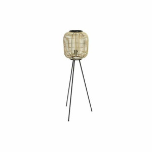 Lampa Stojąca DKD Home Decor Czarny Metal Brązowy Bambus (31 x 31 x 116 cm)
