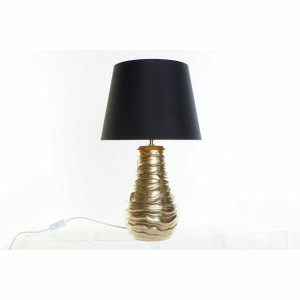 Lampa stołowa DKD Home Decor Czarny Płótno Wosk Złoty (38 x 38 x 65 cm)