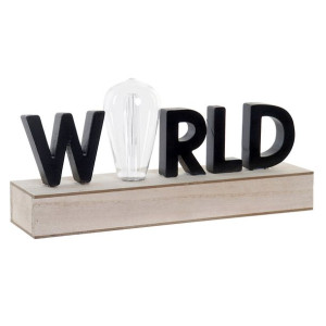 Dekoracja świetlna DKD Home Decor World Czarny Drewno MDF 34 x 8 x 16 cm