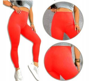 Legginsy Duży Rozmiar 7xl Kolor Czerwony