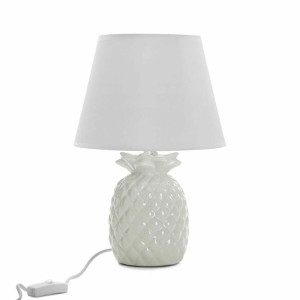 Lampa stołowa Versa Ananas Biały Ceramika (17 x 34 x 17 cm)