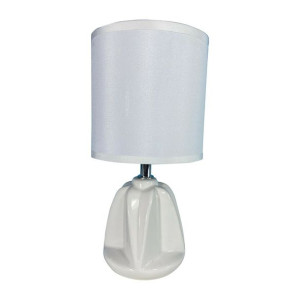 Lampa stołowa Versa Adam Biały Ceramika Materiałowy (13 x 29 x 10,5 cm)