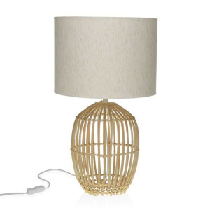 Lampa stołowa Versa Bulu Metal Materiał Płótno Rattan (30 x 50 x 30 cm)