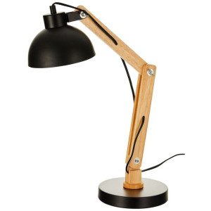 Lampka Biurkowa EDM Czarny Drewno Metal 60 W (Ø 16 x 53 cm)