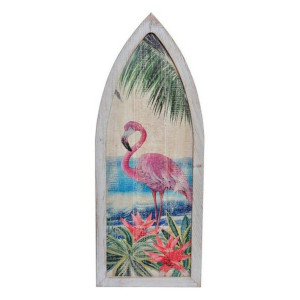 Dekoracja ścienna DKD Home Decor Drewno Tropikalny Flamenco
