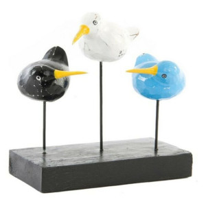 Figurka Dekoracyjna DKD Home Decor Metal Drewno Kiwi Ptaki Śródziemnomorski