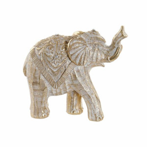 Figurka Dekoracyjna DKD Home Decor 17 x 7,5 x 15 cm Słoń Złoty Kolonialny