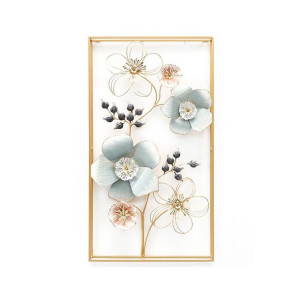 Dekoracja ścienna DKD Home Decor Metal Kvety (50 x 5.7 x 91 cm)