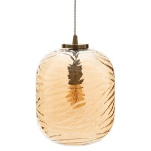Lampa Sufitowa 24,5 x 24,5 x 33,1 cm Szampan Szkło Metal