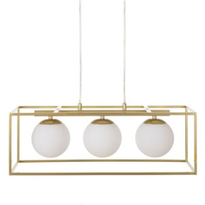 Lampa Sufitowa Szkło Złoty Metal Biały 60 x 20 x 20 cm