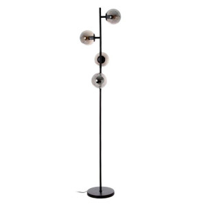 Lampa Stojąca 42 x 42 x 190 cm Szkło Czarny Metal