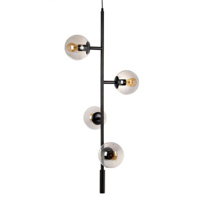 Lampa Sufitowa 40 x 40 x 234 cm Szkło Czarny Metal Nowoczesny