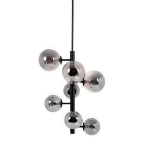 Lampa Sufitowa 46 x 46 x 149 cm Szkło Czarny Metal Nowoczesny