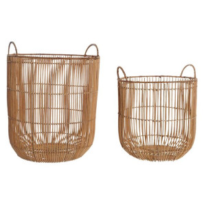 zestaw koszyków DKD Home Decor Rattan (40 x 40 x 51,5 cm)