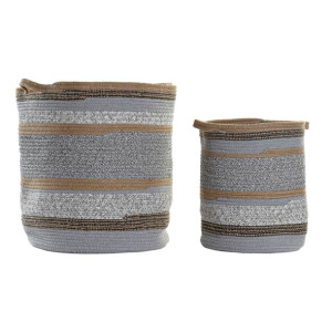 zestaw koszyków DKD Home Decor Bawełna Juta (40 x 40 x 45 cm)