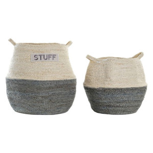 zestaw koszyków DKD Home Decor Naturalne Włókno (40 x 40 x 38 cm)