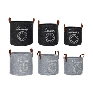 zestaw koszyków DKD Home Decor 34 x 34 x 32 cm Poliuretan (2 Sztuk)