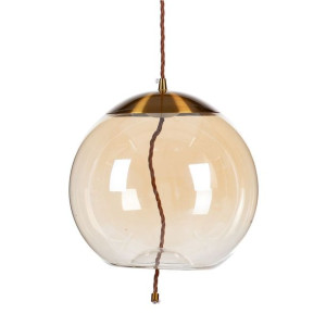 Lampa Sufitowa Szampan Szkło Metal 30 x 30 x 30 cm