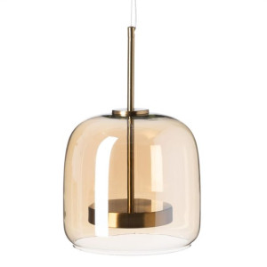 Lampa Sufitowa Szkło Metal Bursztyn 26 x 26 x 24 cm