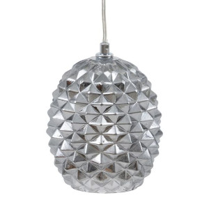 Lampa Sufitowa Szkło Srebro Żelazo