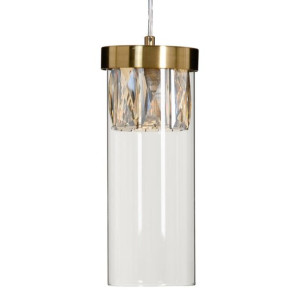 Lampa Sufitowa Szkło Złoty Metal 11 x 11 x 45 cm