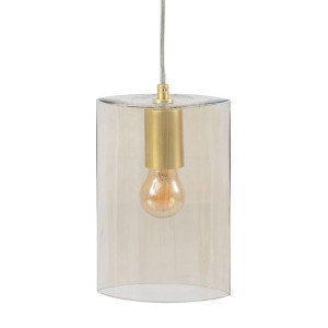 Lampa Sufitowa Szkło Złoty Żelazo
