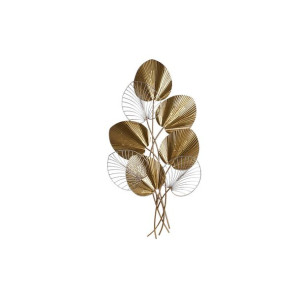 Dekoracja ścienna DKD Home Decor Złoty Metal Liść roślin (50 x 6 x 98,5 cm)