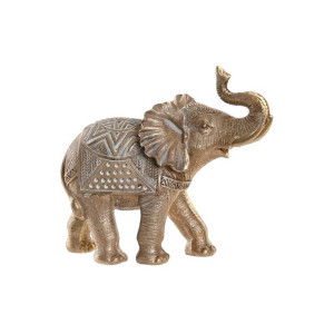 Figurka Dekoracyjna DKD Home Decor 21 x 8,5 x 18,5 cm Słoń Złoty Kolonialny
