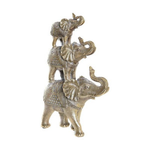Figurka Dekoracyjna DKD Home Decor 17 x 6 x 25,5 cm Słoń Złoty Kolonialny