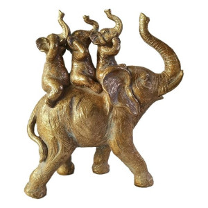 Figurka Dekoracyjna DKD Home Decor 23,5 x 9 x 26,2 cm Słoń Złoty