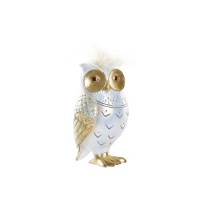 Figurka Dekoracyjna DKD Home Decor 6,5 x 7 x 13 cm Sowa Złoty Biały