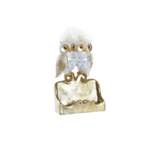 Figurka Dekoracyjna DKD Home Decor 10 x 8 x 7 cm Sowy Złoty Biały