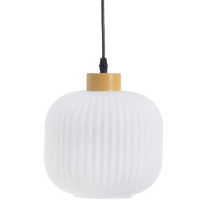 Lampa Sufitowa Szkło Naturalny Metal Biały 20 x 20 x 30 cm