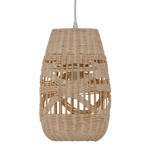 Lampa Sufitowa 21,5 x 21,5 x 34,5 cm Metal Krem Rattan