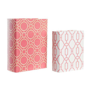 Pudełko DKD Home Decor Książka Płótno Drewno 20 x 8 x 26 cm (2 Sztuk)